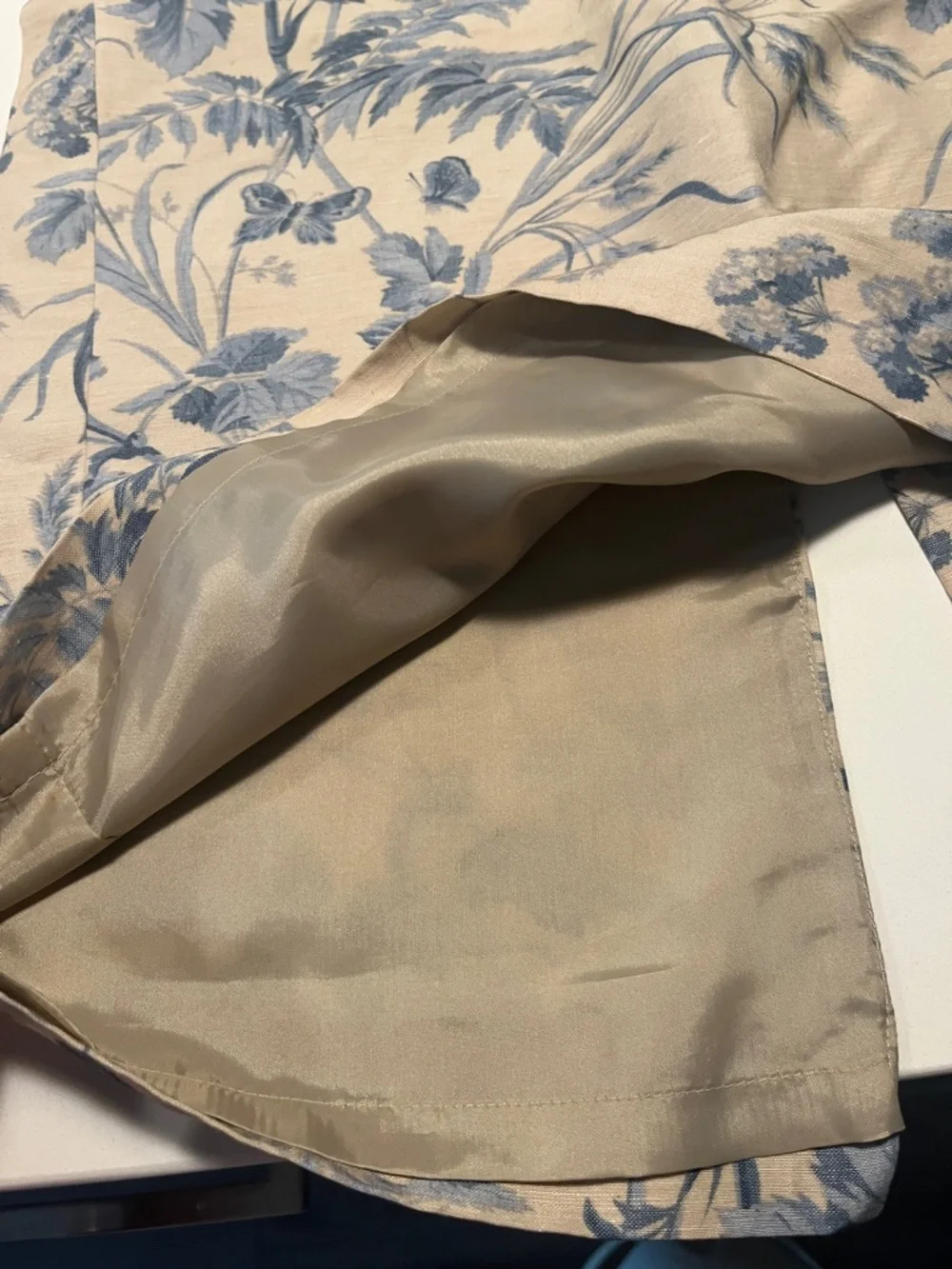 Vintage TALBOTS Silk Linen Floral Skirt with Blue Floral Print - Picture 8 of 12
